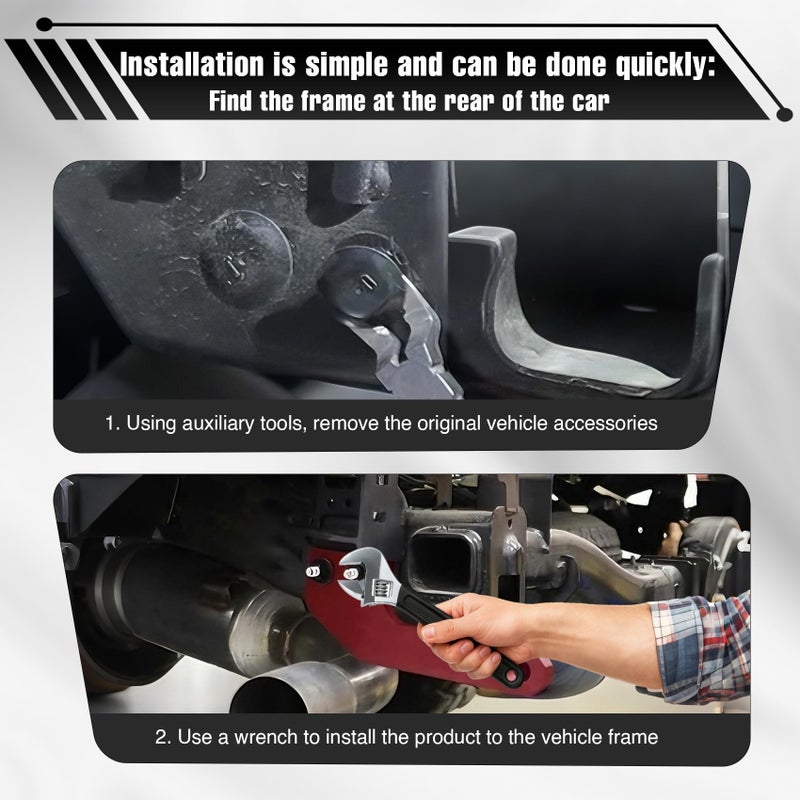 Hosile Rear Tow Hooks Compatible with 2024 2025 2026 Toyota Tacoma, Rear Recovery Points Kit, Recovery Points Hooks for Off Road Towing and Vehicle Recovery, Heavy Duty Carbon Steel, 2PC - Image 4