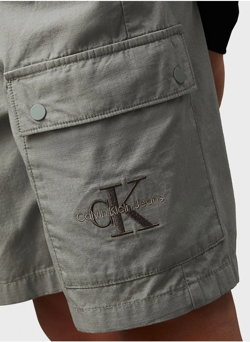 Calvin Klein Jeans Kids Logo Cargo Shorts
