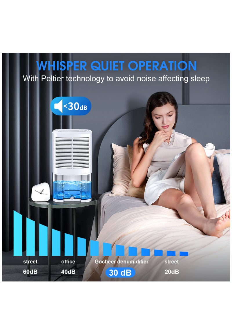 Arabest - Dehumidifier Quiet Small Dehumidifier Bedroom Portable Dehumidifier Basement Dehumidifier with Drainer Bathroom Home Wardrobe Camper Dehumidifier 64oz Home - Image 1