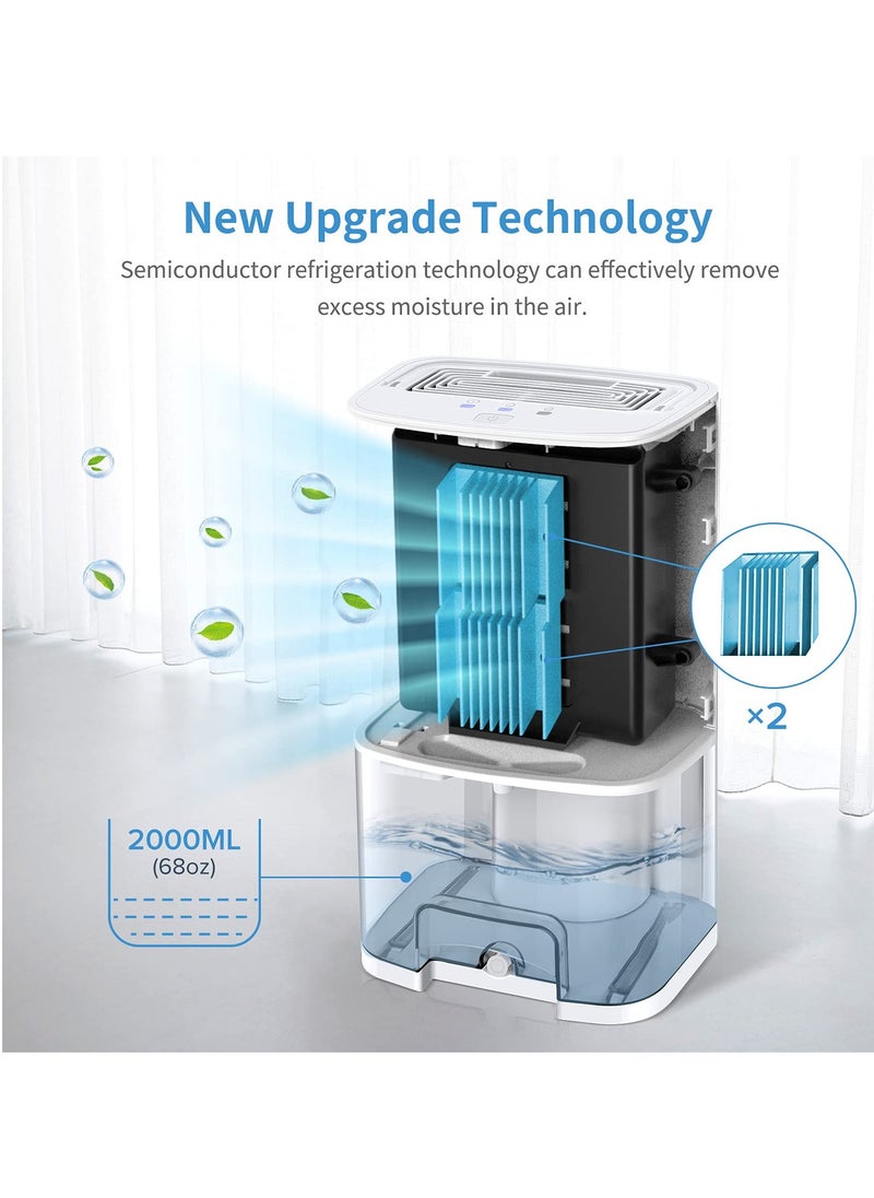 Arabest - Dehumidifier Quiet Small Dehumidifier Bedroom Portable Dehumidifier Basement Dehumidifier with Drainer Bathroom Home Wardrobe Camper Dehumidifier 64oz Home - Image 1