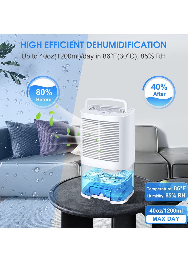 Arabest - Dehumidifier Quiet Small Dehumidifier Bedroom Portable Dehumidifier Basement Dehumidifier with Drainer Bathroom Home Wardrobe Camper Dehumidifier 64oz Home - Image 1