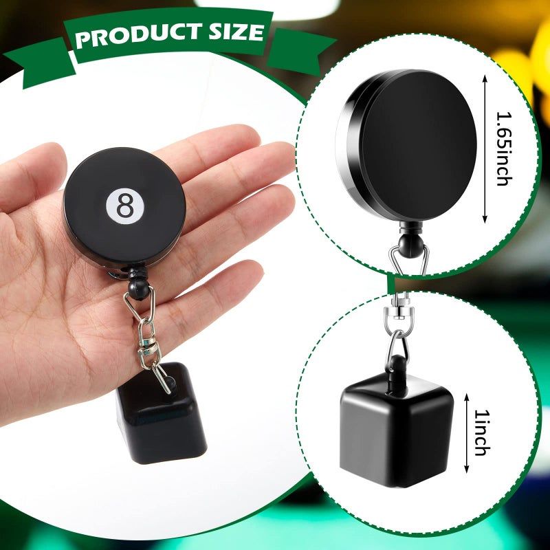 Lewtemi Billiards Snooker Pool Cue Chalk Holder, 2 Pieces Retractable Snooker Practical Tool with Belt Clip for Billiards Chalk Tip Holder - Image 2