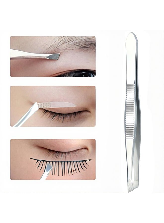 Luxxii (3 Pack) Slant Tweezers - Stainless Steel Slant Tip Tweezers Hair Plucker for Hair and Eyebrows Personal Care (Silver Tone) - Image 5