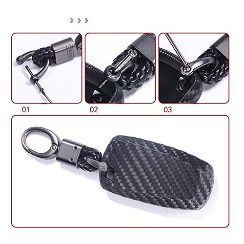 Royalfox(TM) 3 4 5 Buttons TPU Smart keyless Remote Key Fob case Cover for 2017 2018 2019 2020 Ford Mustang Explorer Edge Fusion Mondeo F150 F250 F350 F450 F550 (Black Carbon Fiber Texture) - Image 4