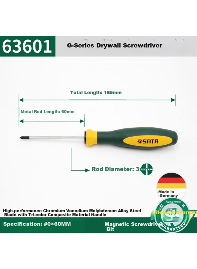 Sata G Series Double-color Handle Phillips Screwdriver #0x60mm 63601 - Image 1