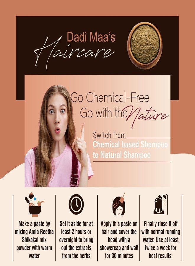 IYUSH Herbal Ayurveda Amla Reetha Shikakai Powder for Hair - 400gm | Hair Mask for Hair Growth | Hair Volume Powder | Hair Pack for Hair Growth | Traditional Herbal Hair Wash Powder | - Image 5