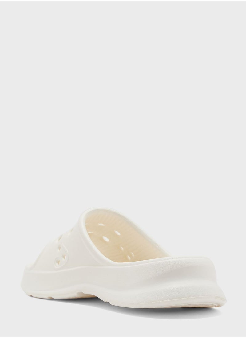 Ginger - Chunky Slides With Front Strap Cut Out - Image 1