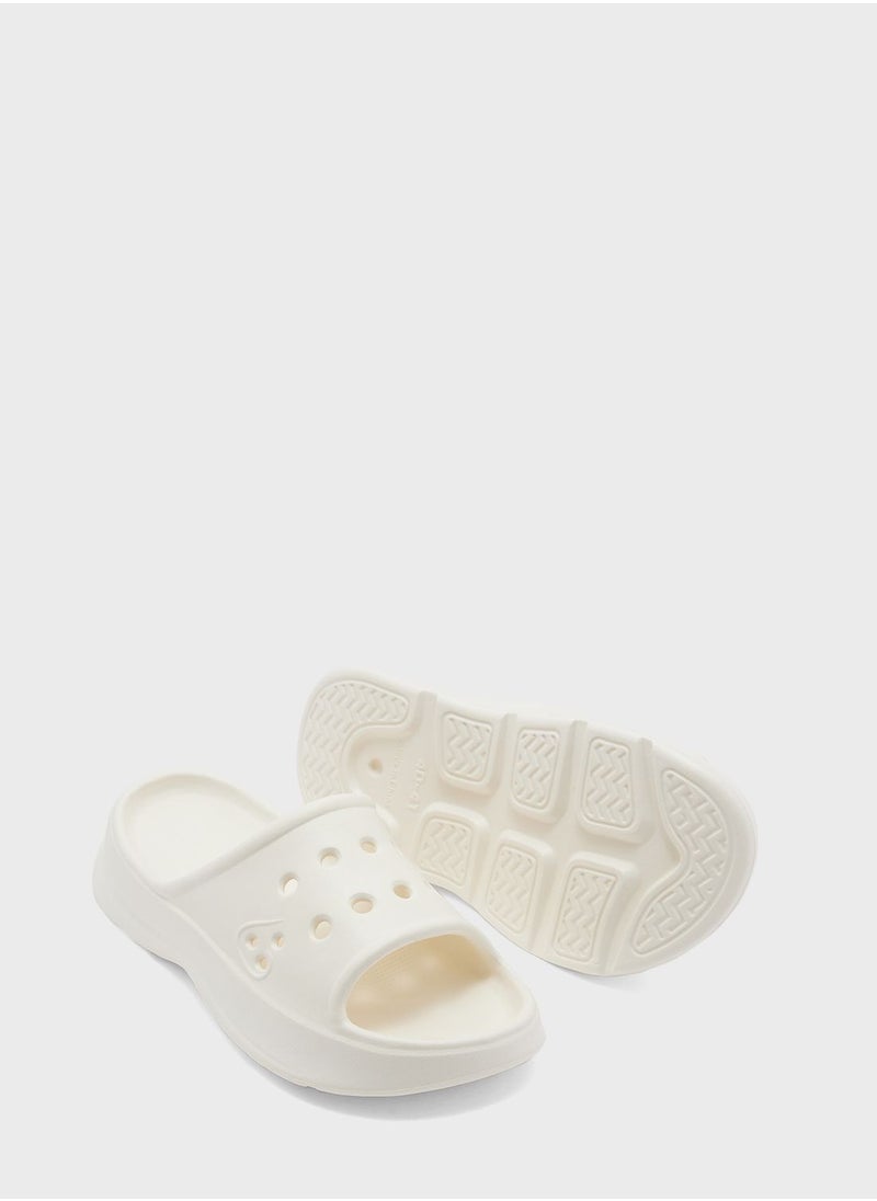 Ginger - Chunky Slides With Front Strap Cut Out - Image 1