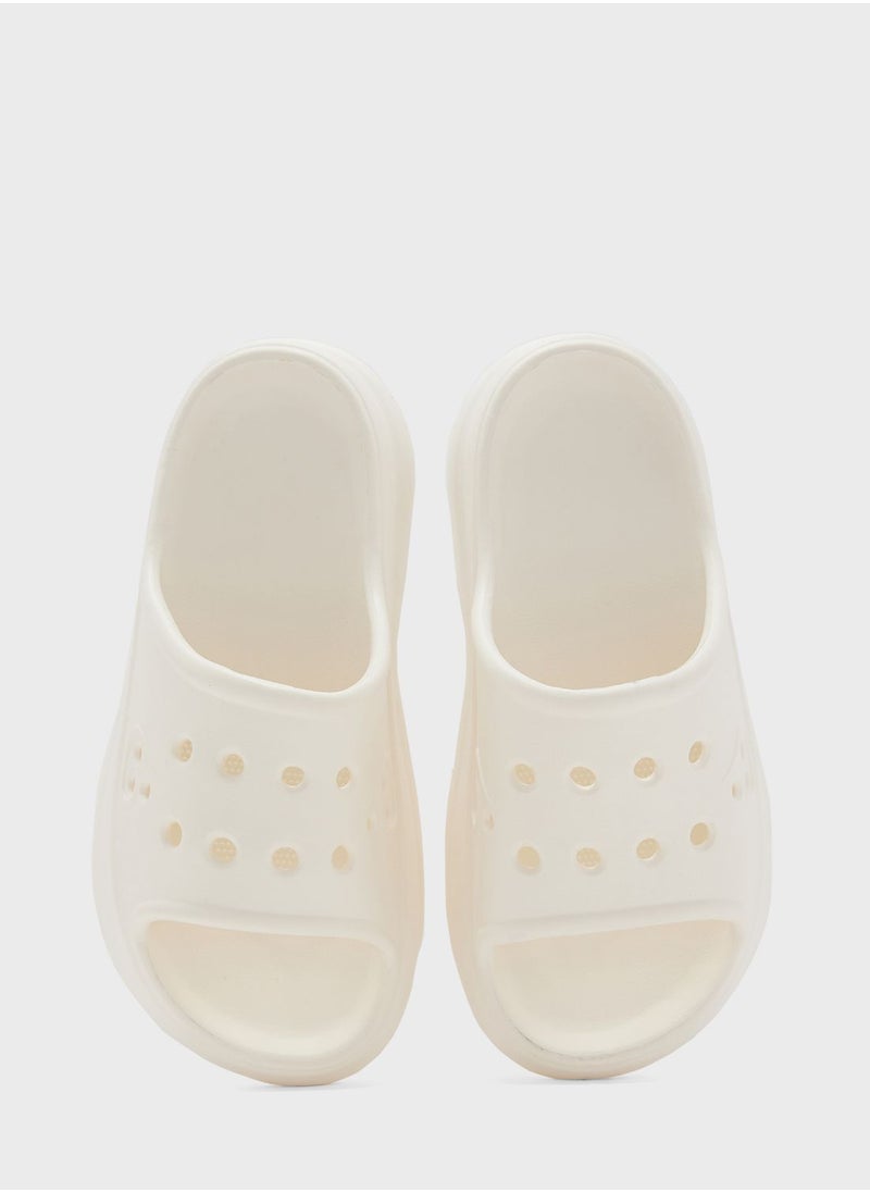 Ginger - Chunky Slides With Front Strap Cut Out - Image 1