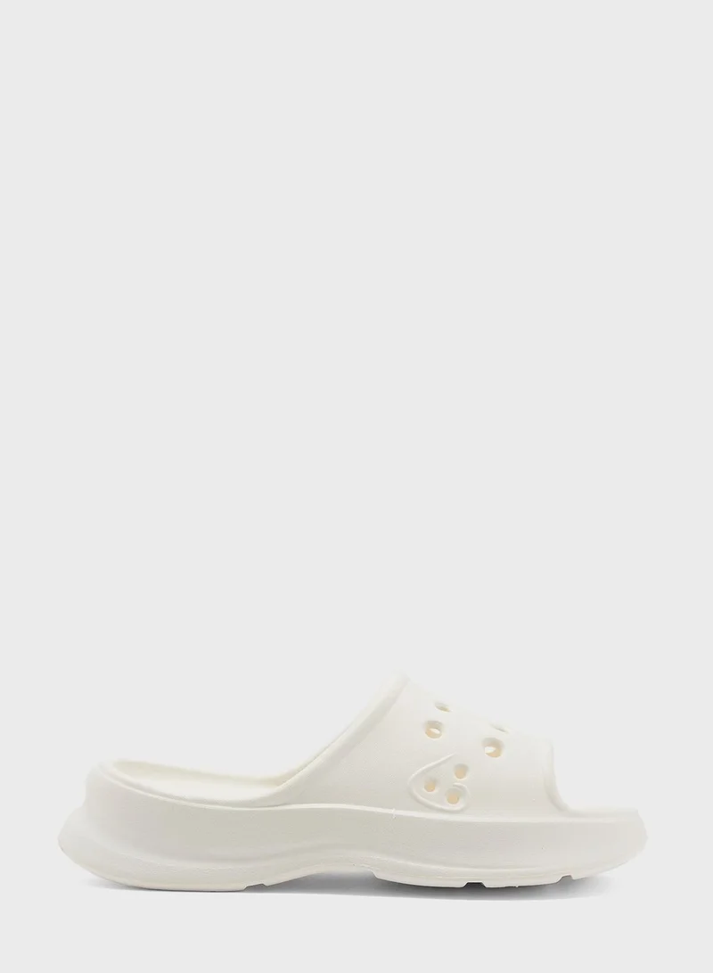 Ginger Chunky Slides With Front Strap Cut Out