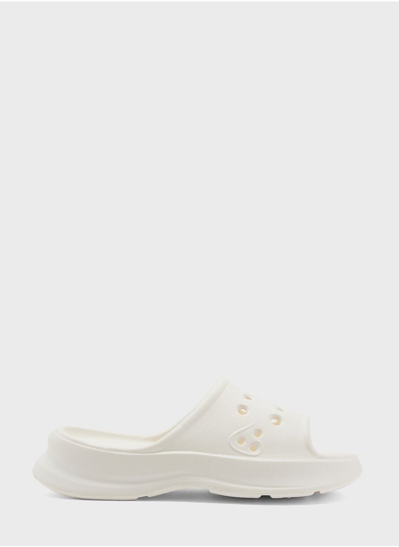Ginger - Chunky Slides With Front Strap Cut Out - Image 1