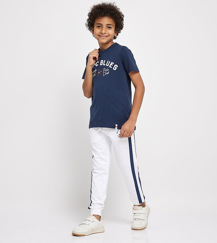 Logo Embroidered Drawstring Waist Joggers