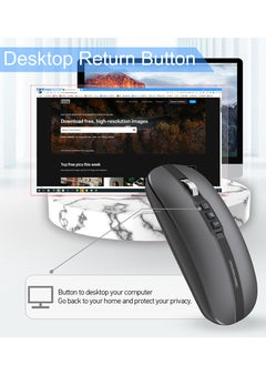 FMOUSE ماوس M113 2.4 جيجا هرتز لاسلكي BT5.1 نحيف قابل لإعادة الشحن لأجهزة الكمبيوتر الشخصية والكمبيوتر المحمول مع مستقبل USB 2400 نقطة في البوصة بمستوى قابل للتعديل  - Image 2