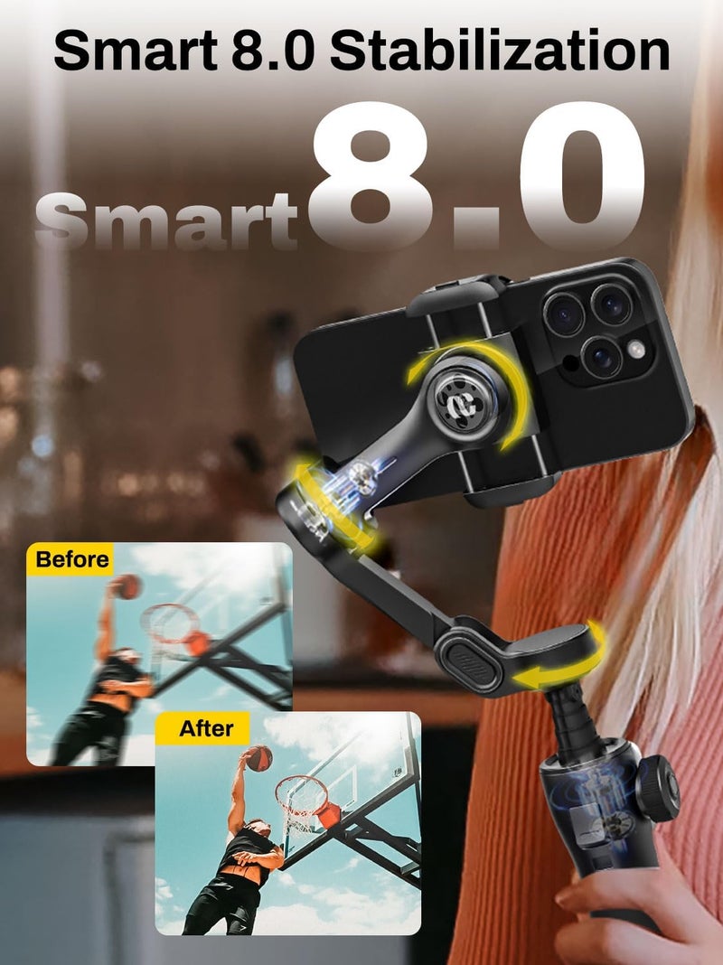 AOCHUAN Smart V8 3-Axis Gimbal Stabilizer for Smartphones with 7.8" Extension Rod and OLED Display - Image 2