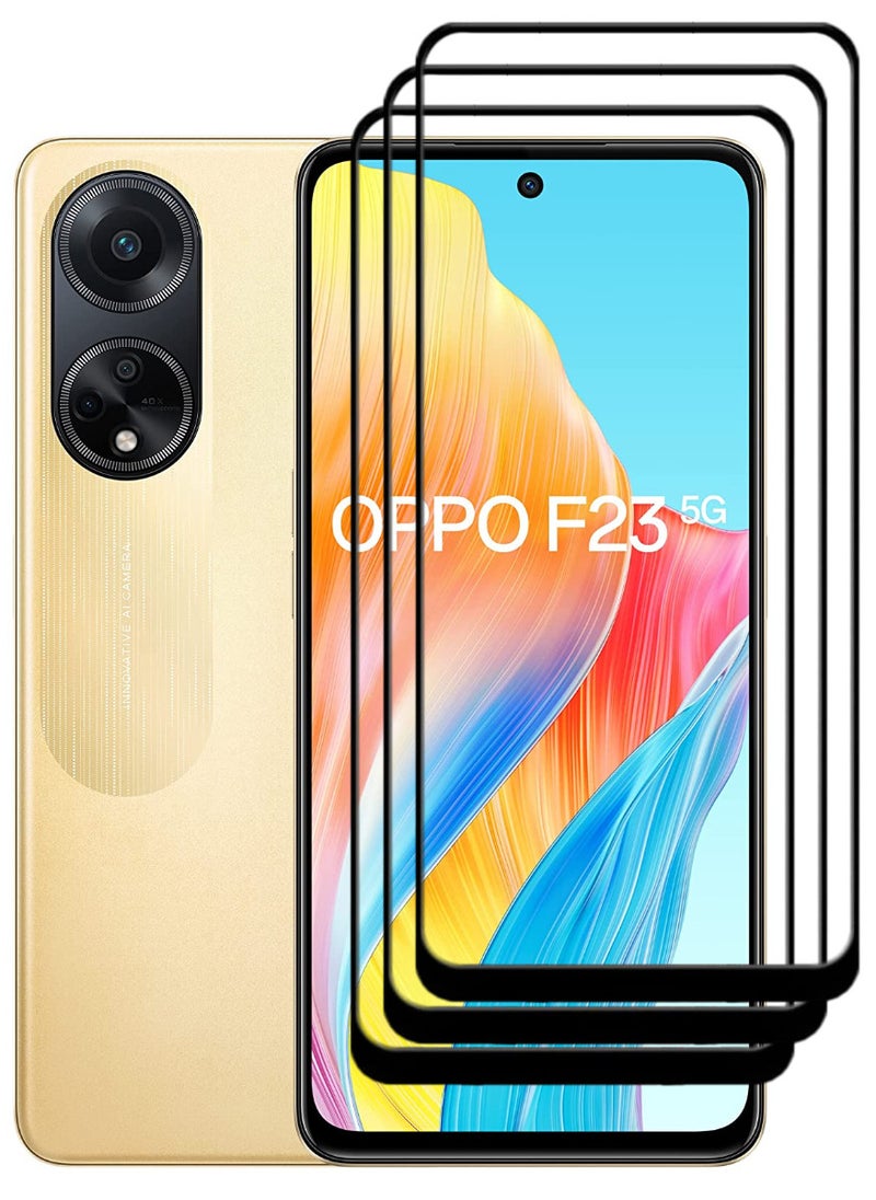 ACLIX 3 Pieces Antistatic ESD Dustproof Premium Quality High Definition Tempered Glass Screen Protector Designed For Oppo F23 - Image 1
