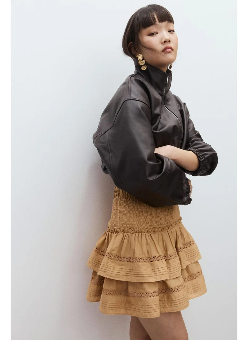 H&M Lace-inset tiered skirt