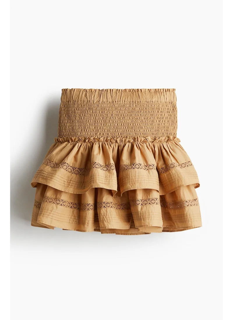H&M Lace-inset tiered skirt