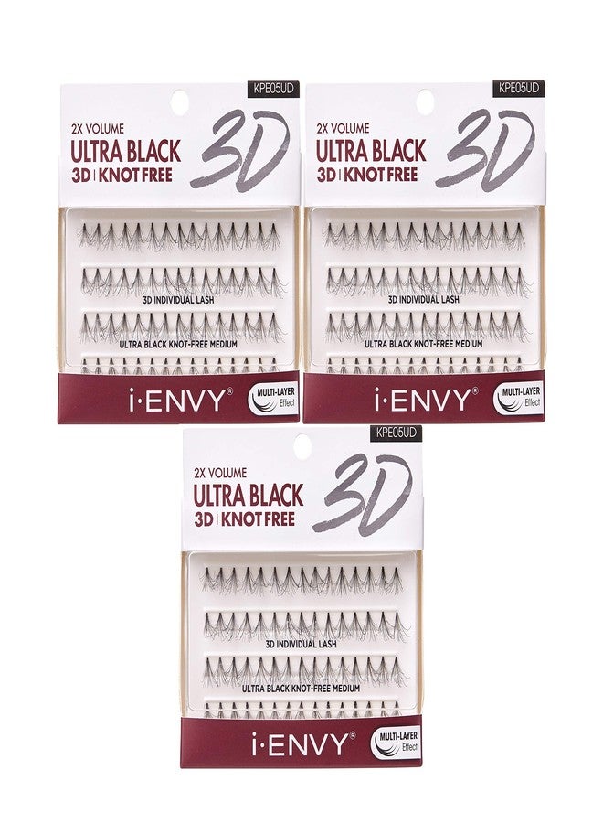 i.Envy iENVY 3D Individual Lash Knot Free Ultra Black 2X Volume (3 Pack Medium) - Image 1
