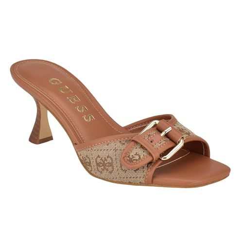 Guess Women's Dista2 Heeled Sandal, Beige/Brown 210, 7 - Image 1