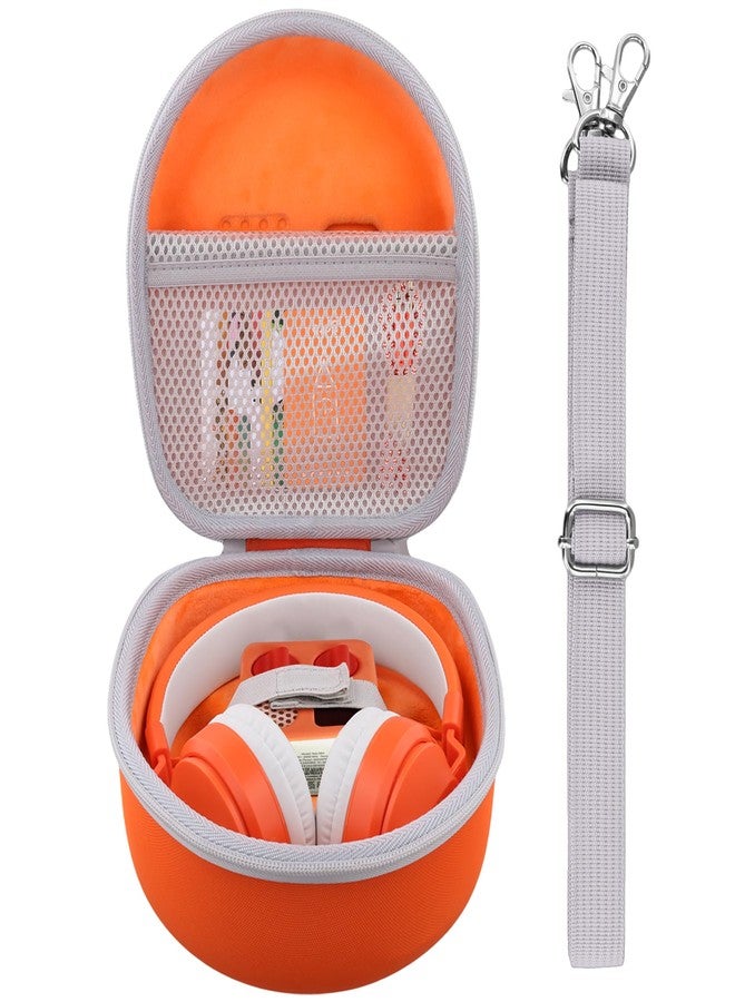Baval Storage Case Compatible with YOTO Mini (2024 Edition) Kids Screen-Free Bluetooth Audio Player + Wired Headphones Bundle(Orange Case,Gray Zipper) - Image 1