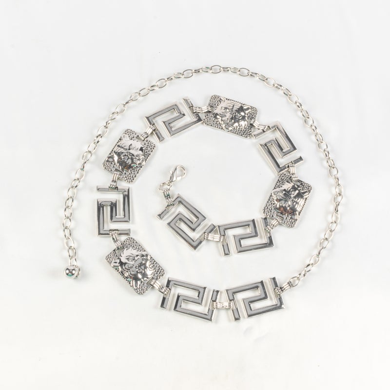 حزام وسط معدن فضي حريمي - Image 1