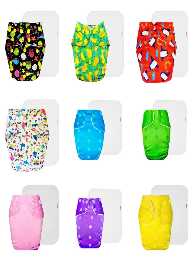 حفاضات دمبلدو القماشية الممتازة مع حشوة قطنية (عبوة من 9) | ناعمة ولطيفة | قابلة لإعادة الاستخدام والغسل | أزرار كبس قابلة للتعديل | مثالية لفصل الصيف الهندي | من 3 أشهر إلى 3 سنوات | مناسبة للجنسين - Image 1