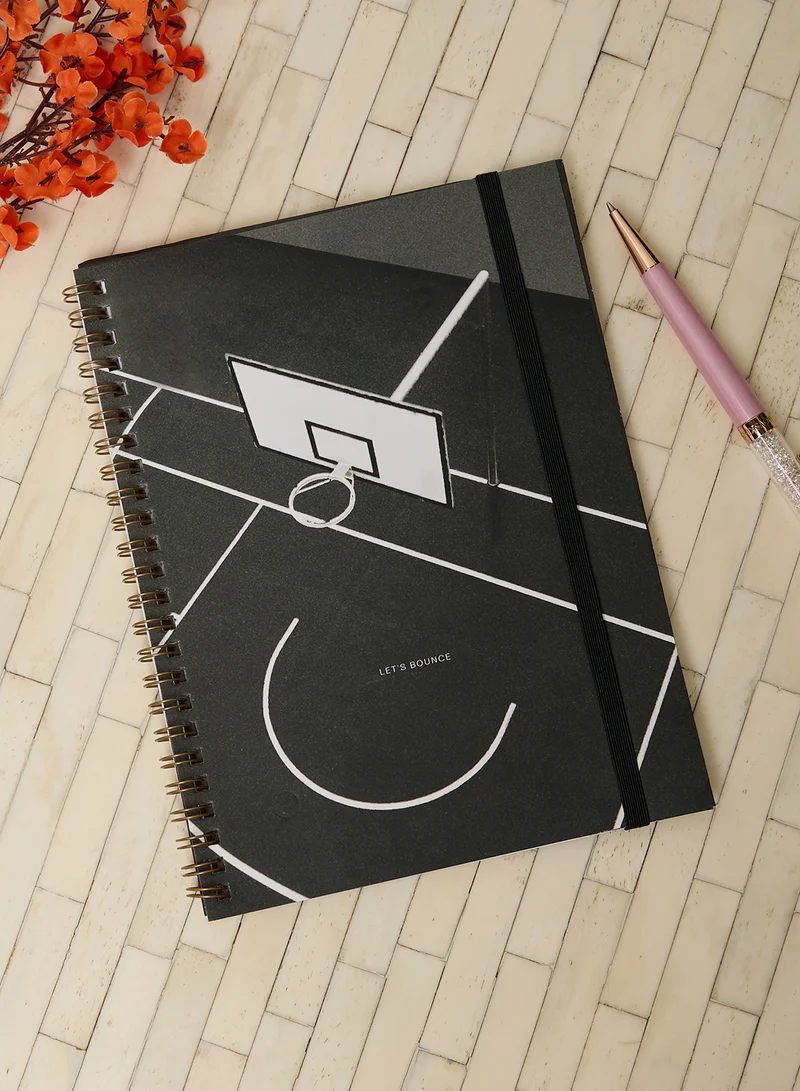 تايبو دفتر ملاحظات سبين آوت A5 بعبارة Lets Bounce Bball