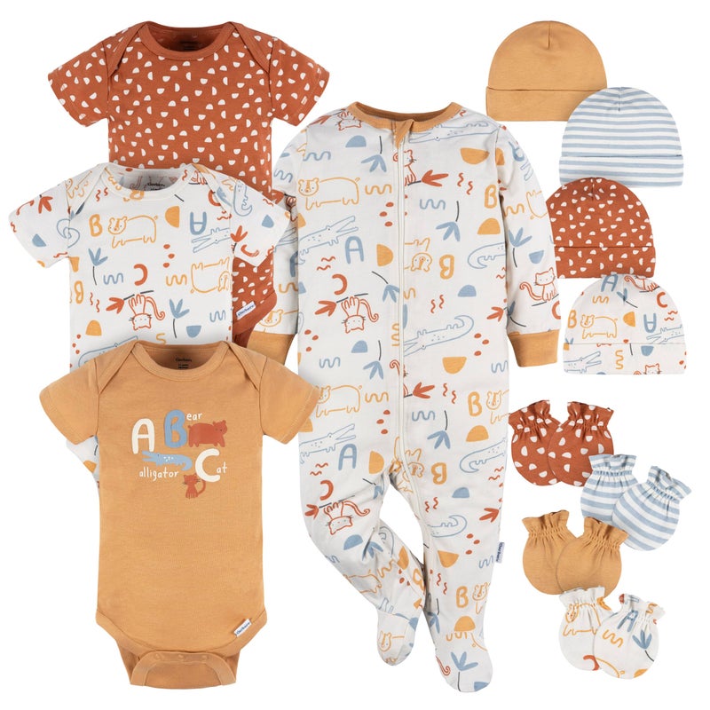 Gerber Baby Boys 12 Piece Layette Gift Set, ABC, Newborn - Image 1
