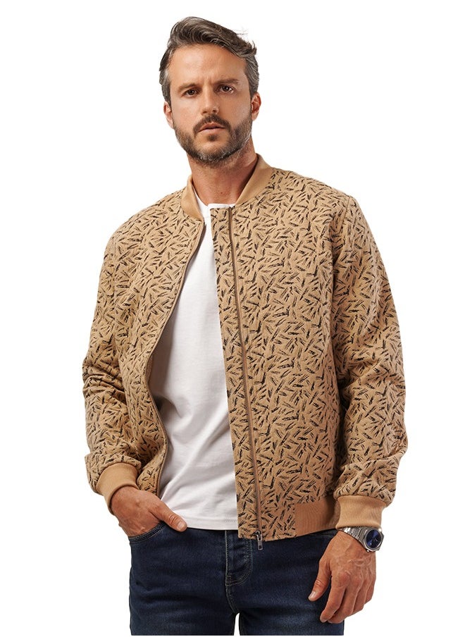 clever - Men's Milton Baseball Collar Jacket -  Faro Lined- CAMEL - Image 1