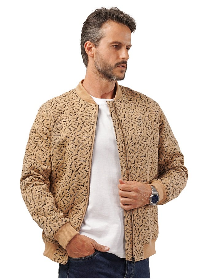 clever - Men's Milton Baseball Collar Jacket -  Faro Lined- CAMEL - Image 1
