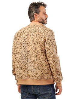 clever Men's Milton Baseball Collar Jacket -  Faro Lined- CAMEL  - Image 4
