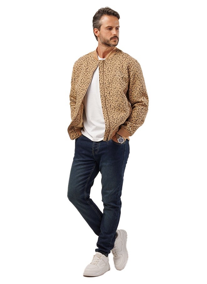 clever - Men's Milton Baseball Collar Jacket -  Faro Lined- CAMEL - Image 1
