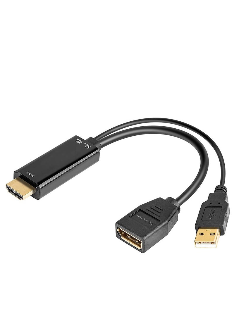 SYOSI Converter Cable, Hdmi-Compatible To Displayport Cable, Male Extension To Displayport Converter Cable With Usb 2.0 Hdmi-Compatible To Displayport Adapter Uhd 4K Hdmi-Compatible, for Displays  - Image 1