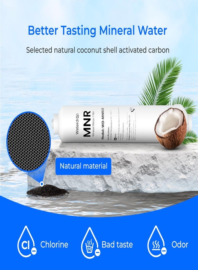 Waterdrop WD-MNR35 Remineralization Filter, 1/4" Quick Connect Mineral Filter for Undersink Reverse Osmosis System, Restore Essential Minerals for RO System, RO Mineral Filter System, 2-Pack - Image 4