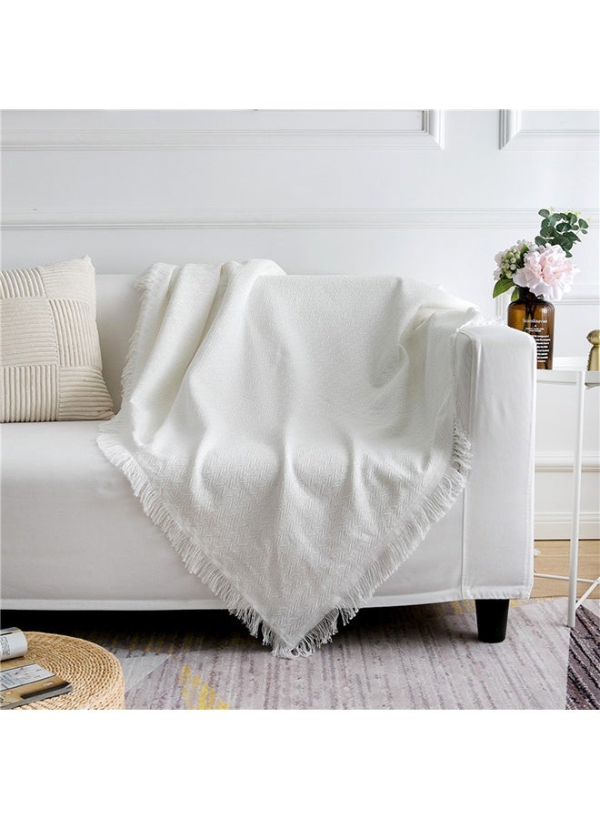 LEXIN Pastoral Style Sofa Slipcover For Single And Double Sofa 130x180cm White Cotton Blend For Living Room - Image 2