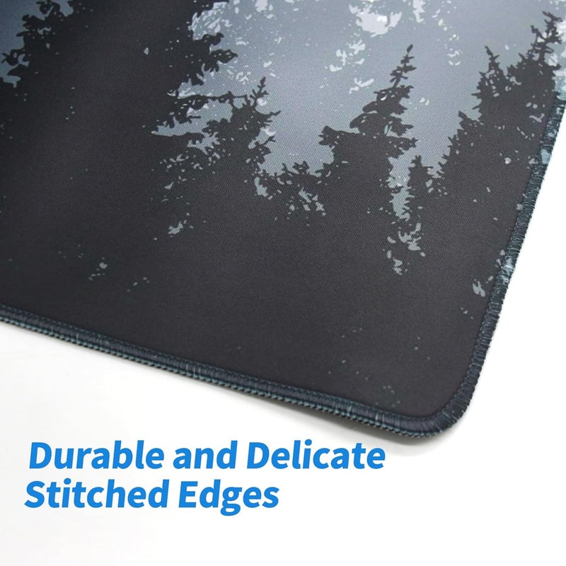 Sumkyle Gaming Mouse Pad Large Mouse Pad With Stitched Edges，Anti-Skid Mouse Mat Desk Mat Extended Mousepad Keyboard Mouse Pads For Office(800*300*3Mm)(White) - Image 4