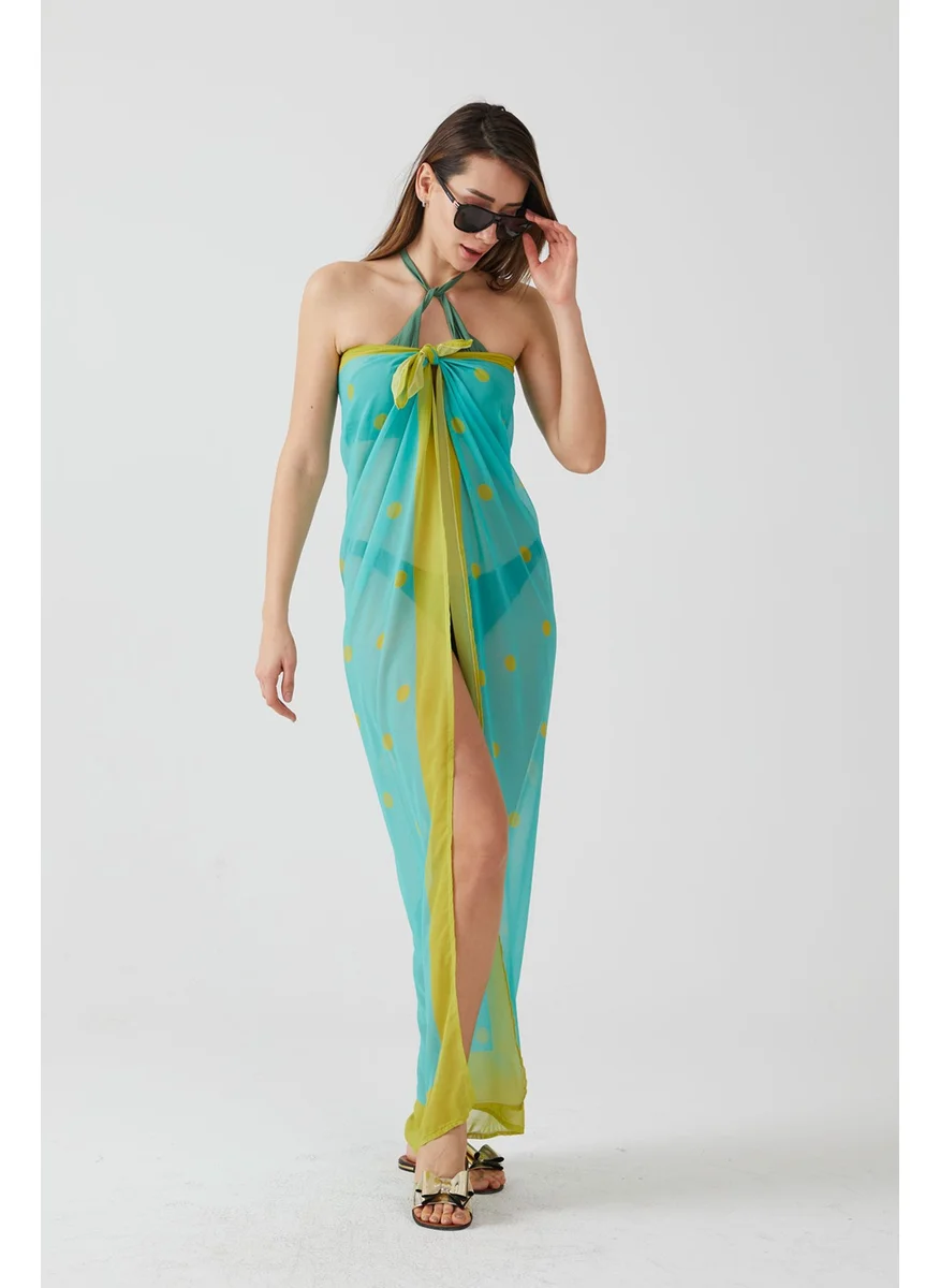 ايس هوم Moda Lemon Pattern Pareo Beach Dress