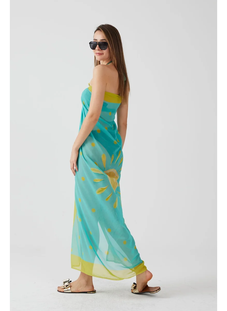 ايس هوم Moda Lemon Pattern Pareo Beach Dress