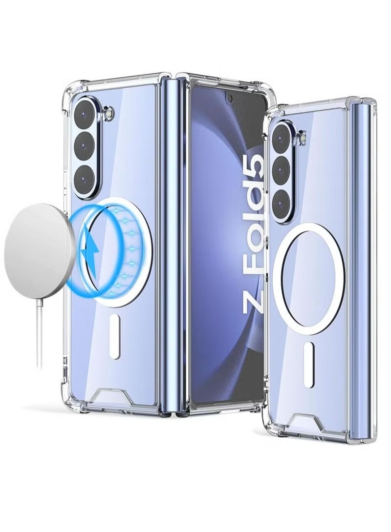 UMIXPRO Case for Samsung Galaxy Z Fold 5 Clear Case,Compatible with MagSafe Transparent Shockproof Protection Yellowing Resistant Magnetic Phone Case for Galaxy Z Fold 5 5G - Image 1