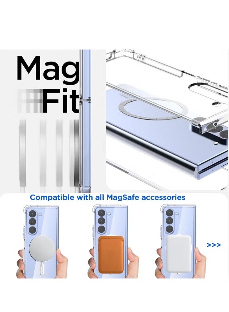 UMIXPRO Case for Samsung Galaxy Z Fold 5 Clear Case,Compatible with MagSafe Transparent Shockproof Protection Yellowing Resistant Magnetic Phone Case for Galaxy Z Fold 5 5G - Image 3