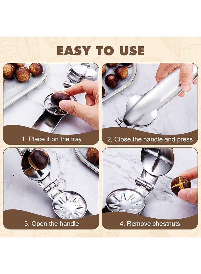 أداة تقطيع الكستناء المصنوعة من الفولاذ المقاوم للصدأ، مشبك تقشير الكستناء للمطبخ - Image 3