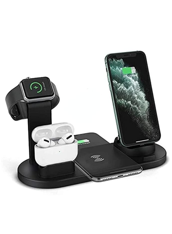 Wireless Charger 3 in 1 Fast Charging Station 10W Charging Dock Stand Compatible for iWatch Series iPhone 14-11 Series/XS/XR/X/8 Galaxsy S23/S22 etc - Image 1