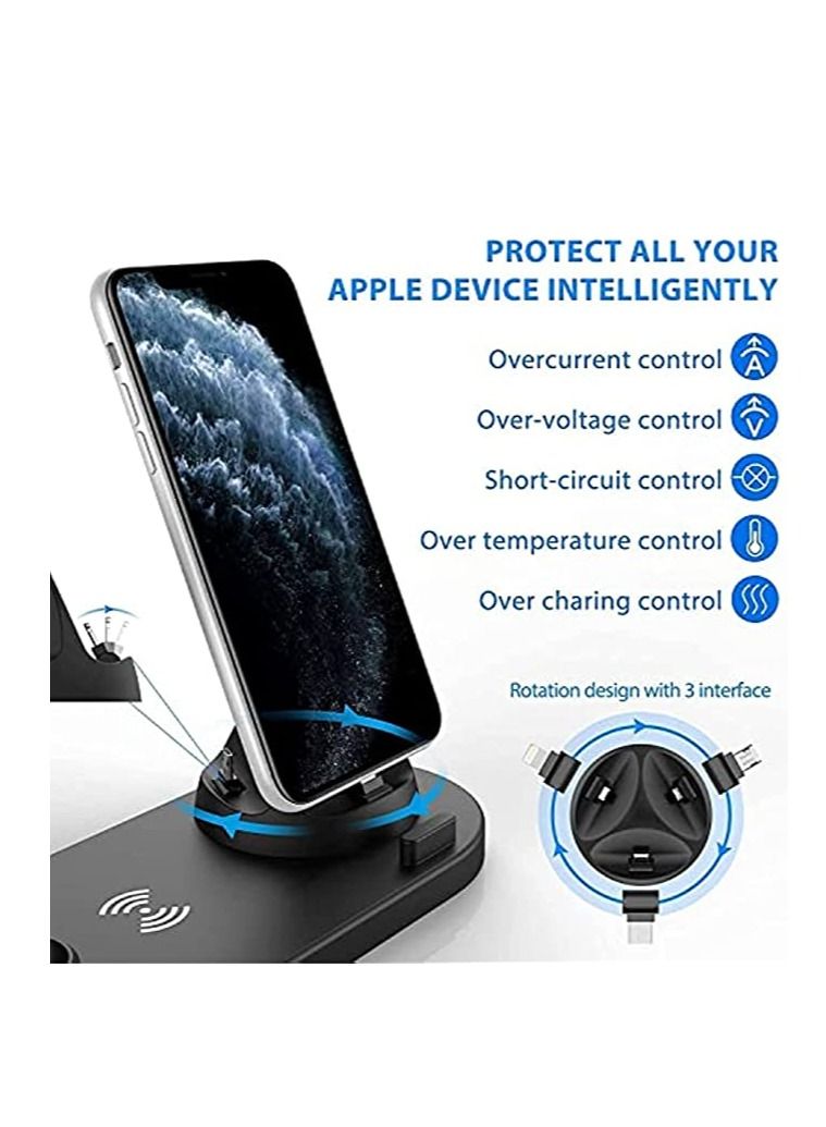 Wireless Charger 3 in 1 Fast Charging Station 10W Charging Dock Stand Compatible for iWatch Series iPhone 14-11 Series/XS/XR/X/8 Galaxsy S23/S22 etc - Image 4