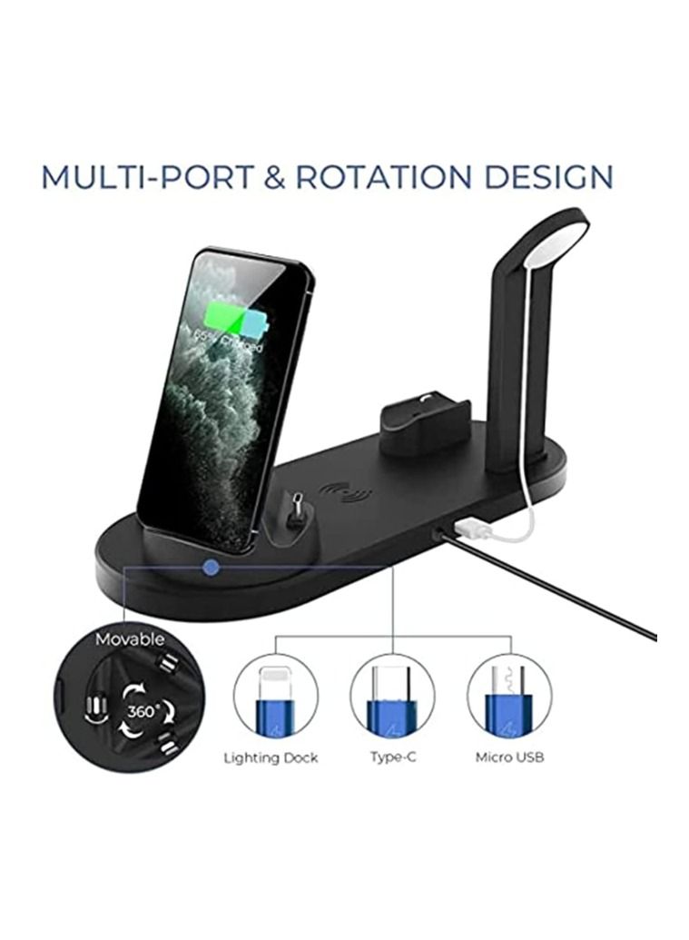 Wireless Charger 3 in 1 Fast Charging Station 10W Charging Dock Stand Compatible for iWatch Series iPhone 14-11 Series/XS/XR/X/8 Galaxsy S23/S22 etc - Image 3
