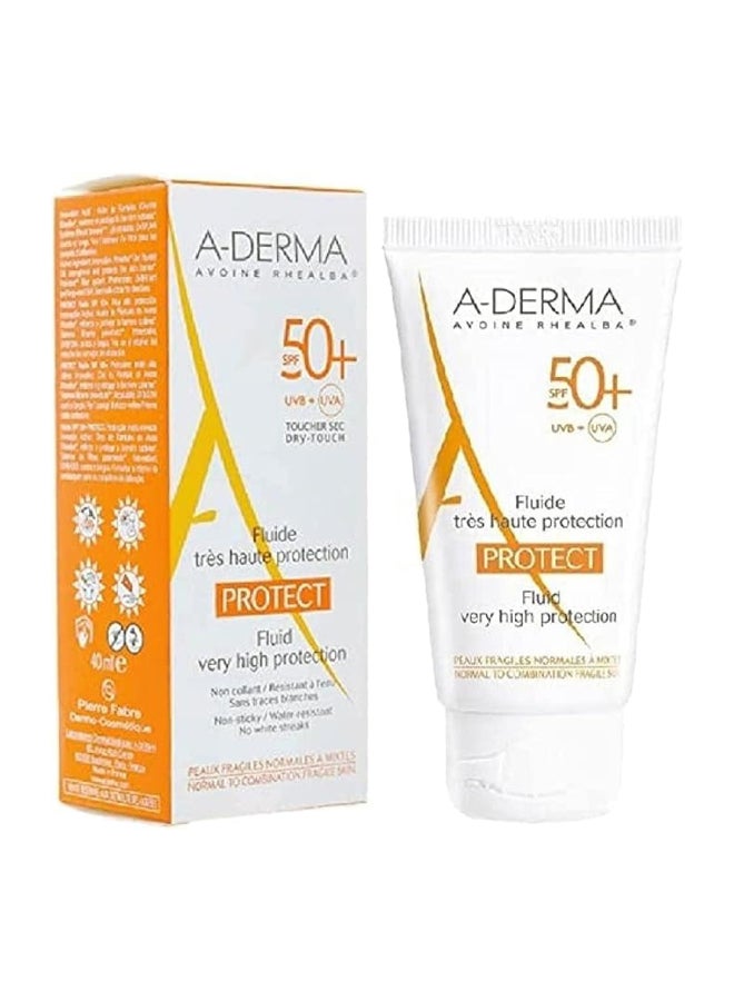A-DERMA A-Derma Avoine Rhealba Spf 50+ Dry-Touch Fluid, High Protection For Sensitive Skin, 50Ml  - Image 1