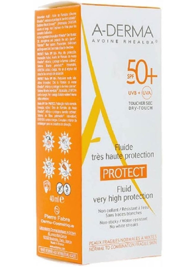 A-DERMA A-Derma Avoine Rhealba Spf 50+ Dry-Touch Fluid, High Protection For Sensitive Skin, 50Ml  - Image 2