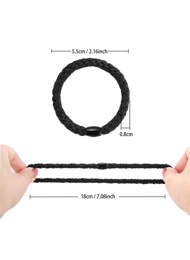Funtopia Black Hair Ties Funtopia 30 Pcs Elastic Hair Ties For Women Girls No Metal No Slip Hair Bands Braided Hair Elastics Ponytail Holders For Thick Hair Medium Hair - Image 3