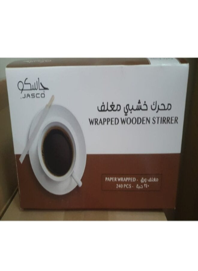 Jasco Wrapped Wooden Stirrer 240Pcs - Image 1