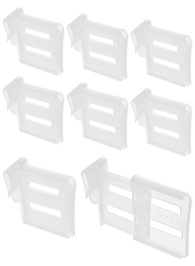 ASTIMESA 8 Pcs Adjustable Clear Fridge Divider Set, Retractable Fridge Door Organizer Clip, Snap-On Refrigerator Side Door Separators Grid Dividers for Kitchen Food Small Sundries Storage - Image 1