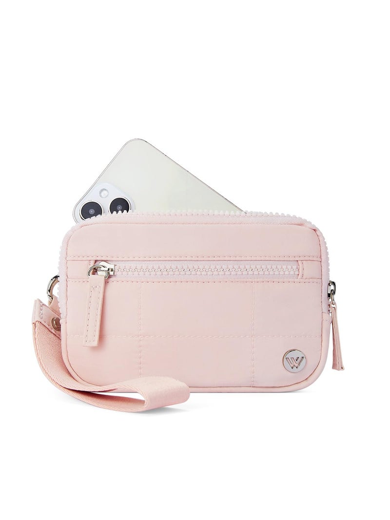 WESTBRONCO Wristlet Wallets for Women â€“ RFID Blocking Quilted Nylon Phone Wallet Clutch, Zip Around Card Holder Purse for Travel & Everyday Use - Image 1